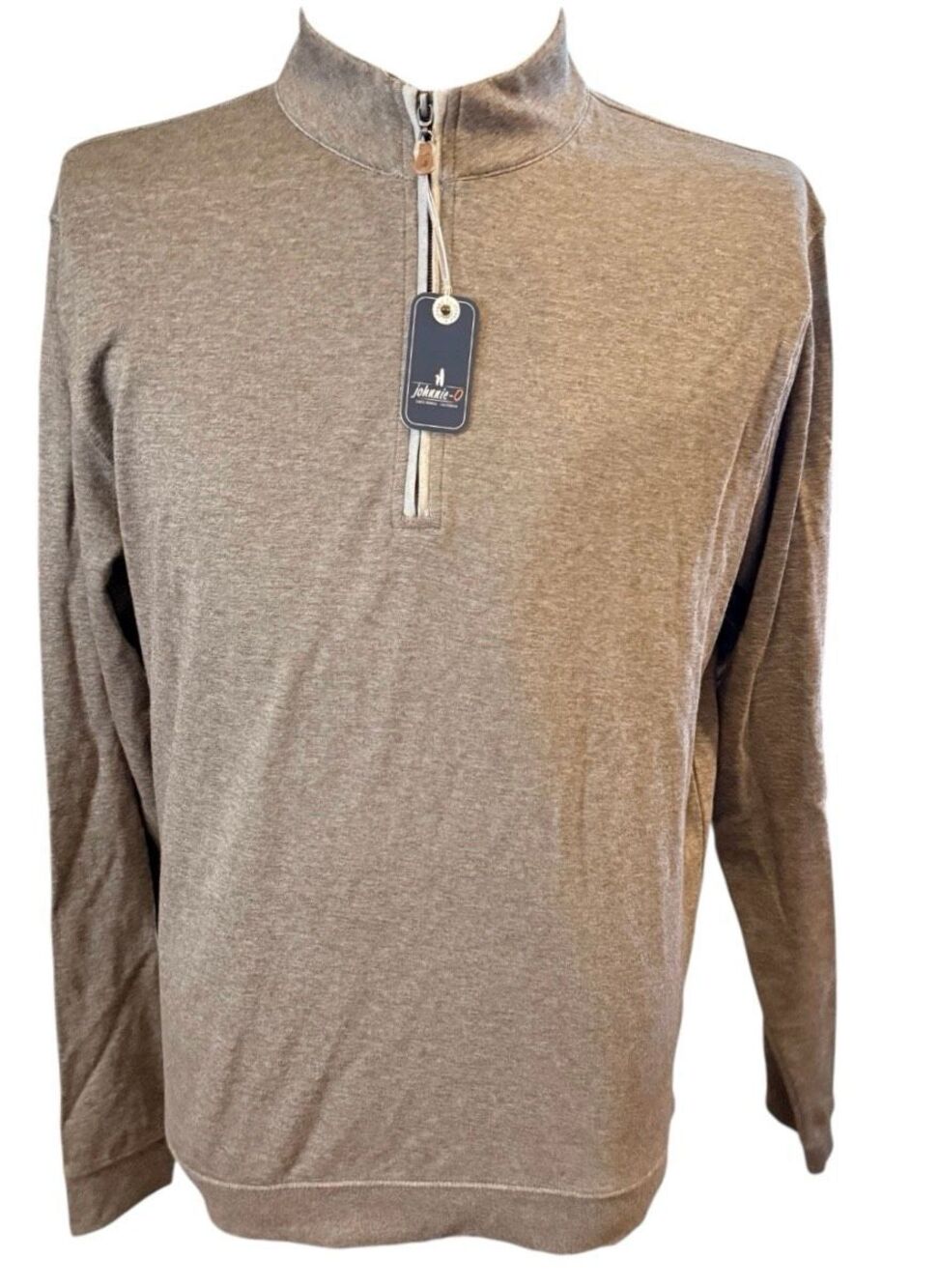 NWT Johnnie-O Sully 1/4 Zip Pullover Heathered Maple Stand Up Collar Medium